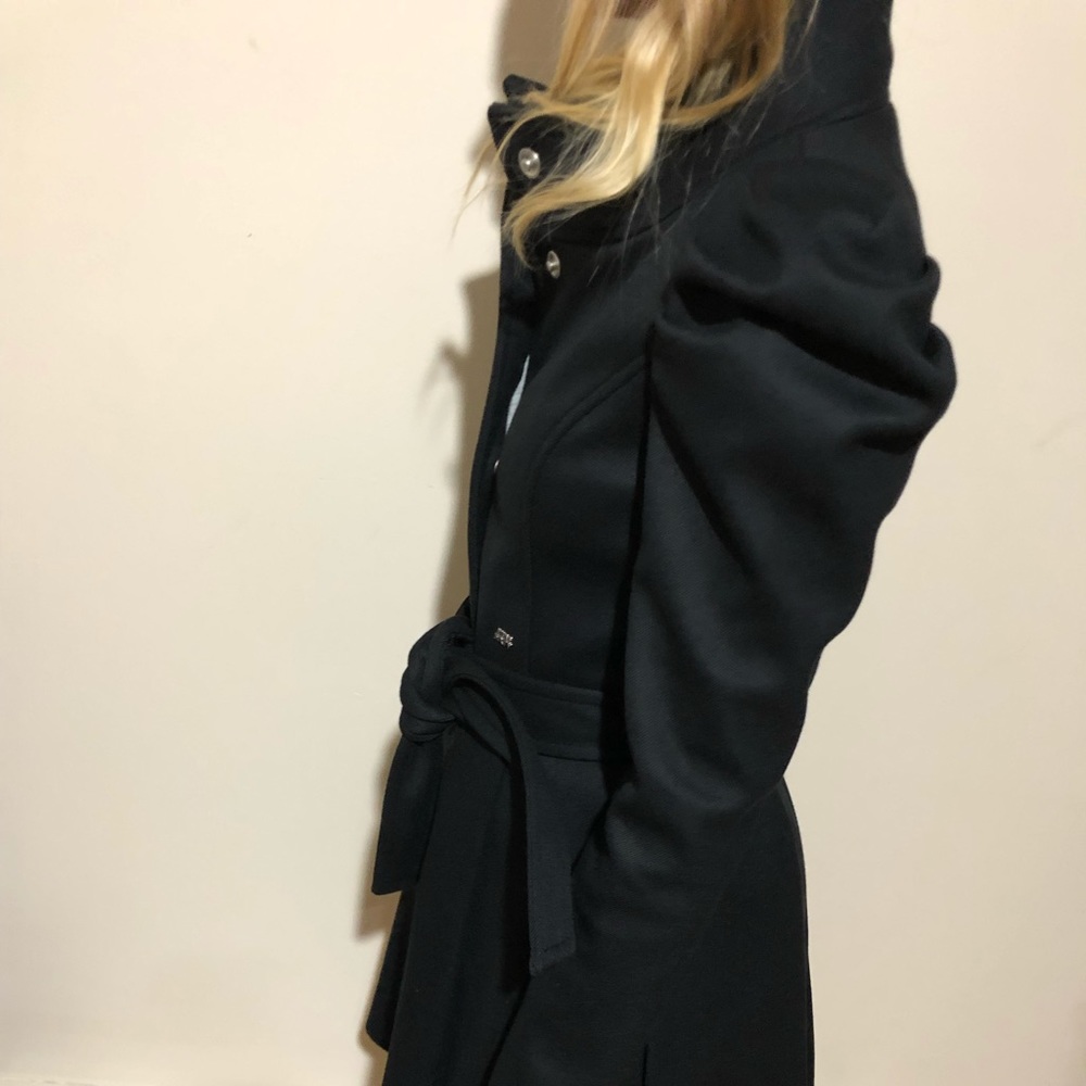Midi Belted Miss Sixty coat with puff sleeves
